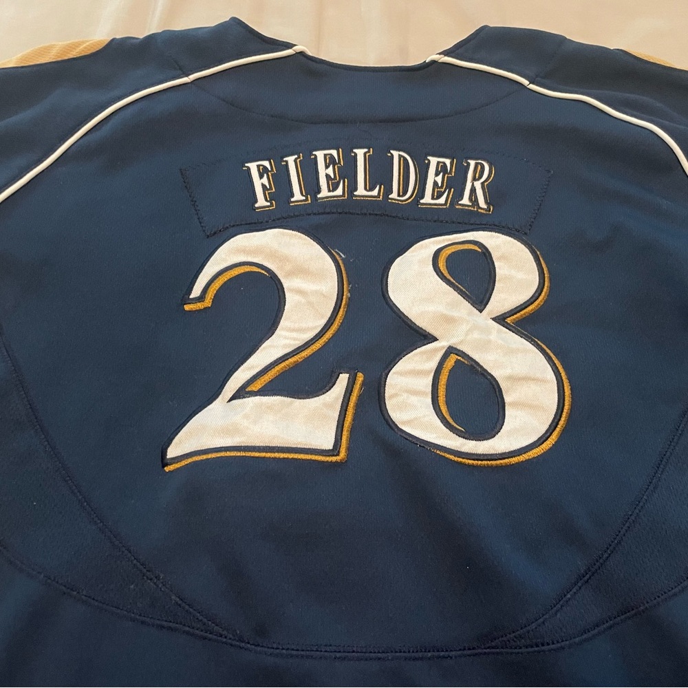 Nike Milwaukee Brewers Baseball Jersey #28 Prince Fielder Size L - Picture 3 of 5